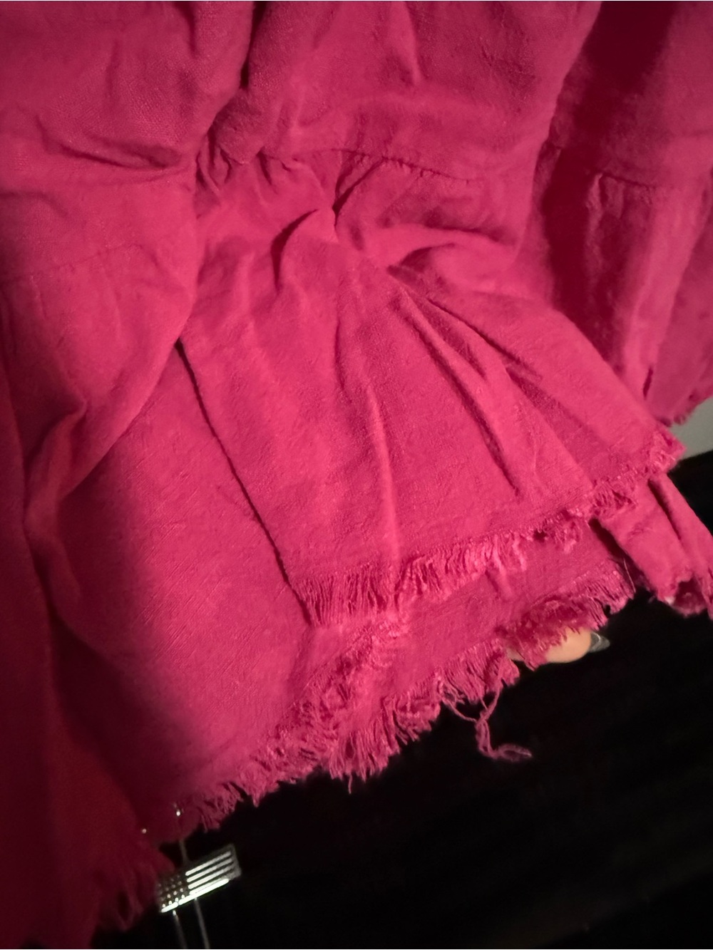 Umgee Fuchsia Button-Front Tiered Shirt Dress - Picture 5 of 5